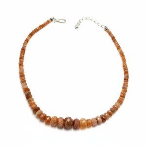 Jay King Sterling Silver Red Sunstone Beaded Graduated Necklace, 18"